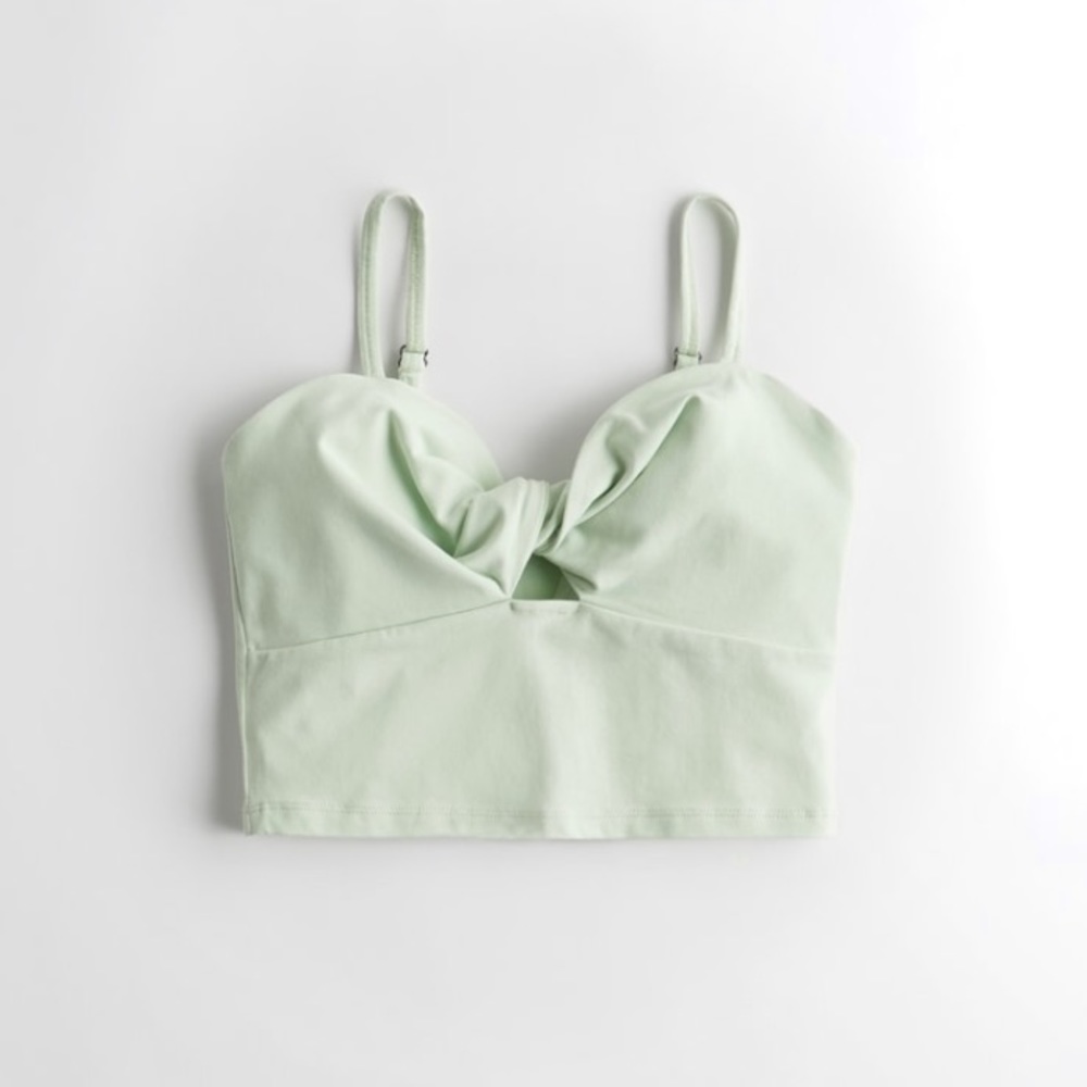 NWT Sage Green Twist Front Hollister Top